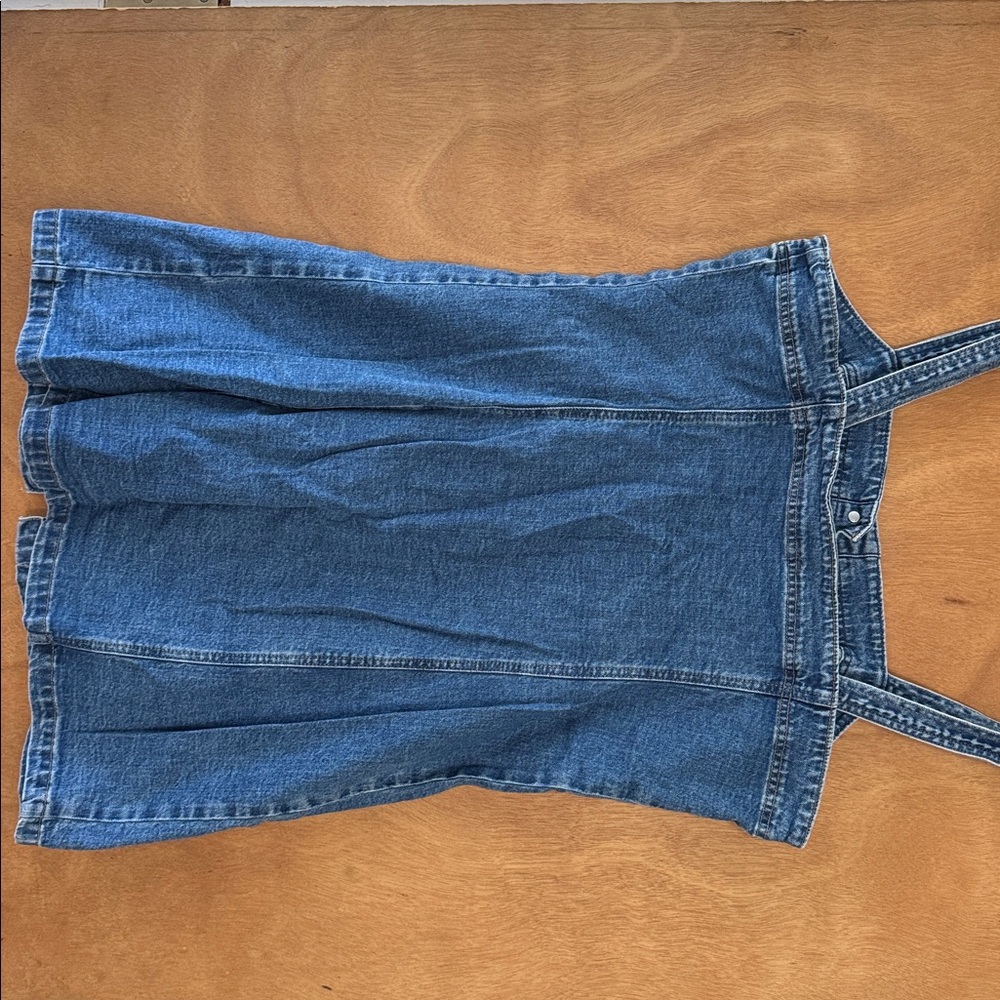 Gap Denim Button Front Square Neck Mini Dress Siz… - image 2